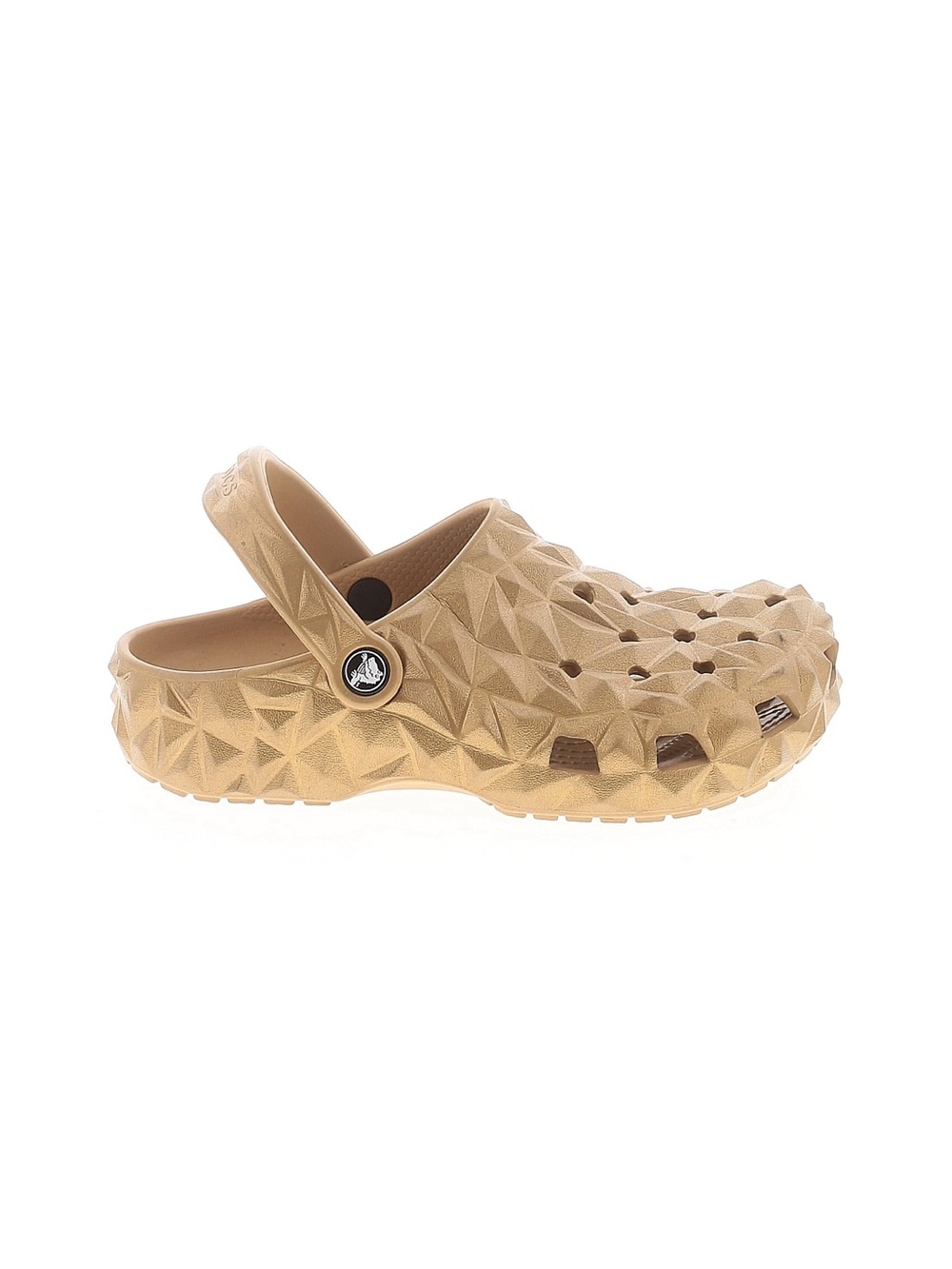 Crocs classic metallic gold geometric clogs 3D diamond faceted